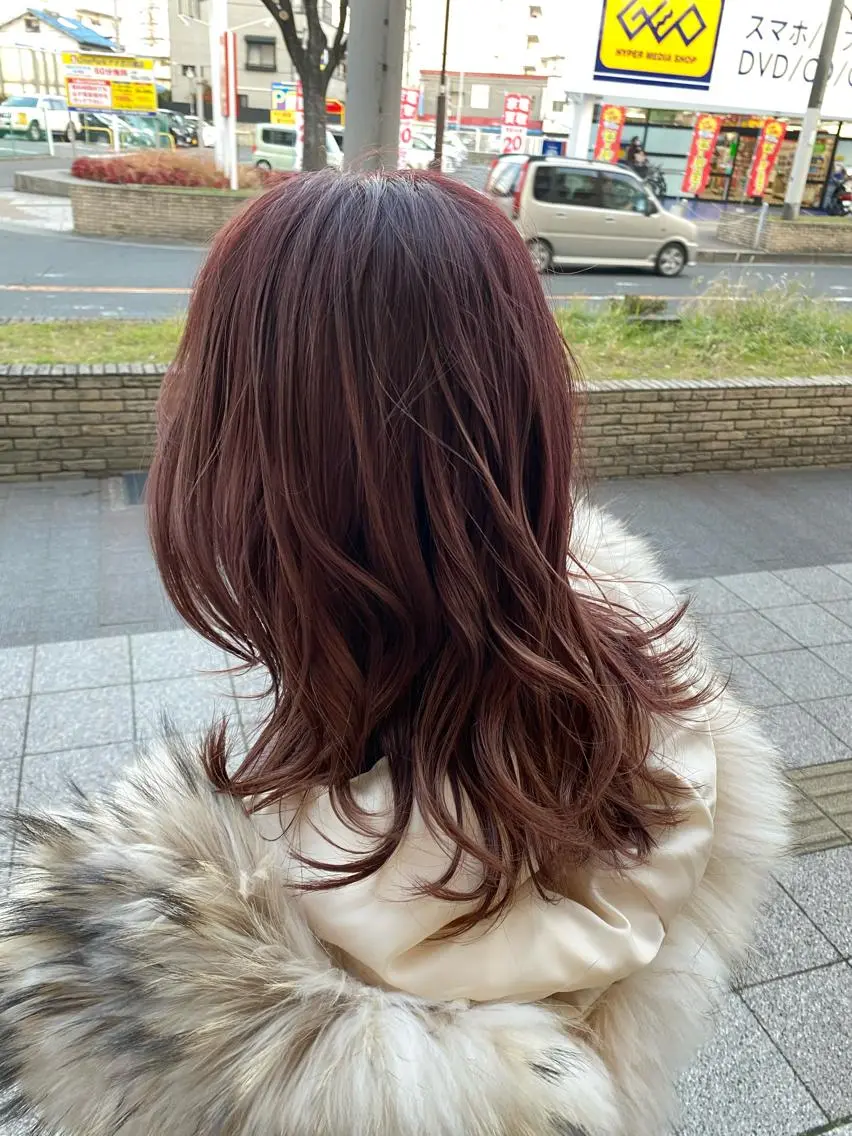 ミディアム カラー ベージュカラー ピンクカラー ピンクベージュ 髪質改善特化 長澤友哉のヘアスタイル