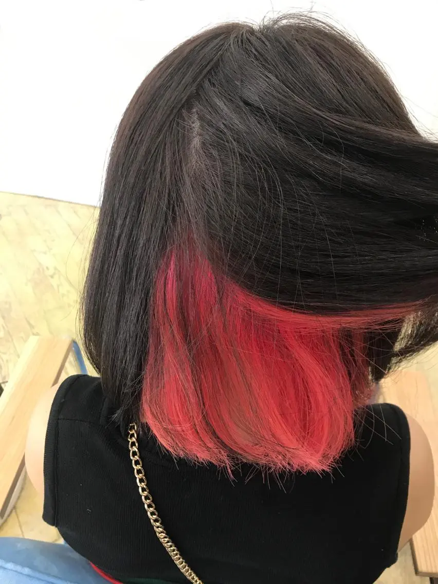 ミディアム カラー ヘアアレンジ ピンクカラー カット トリートメント 松井 敬太郎のヘアスタイル