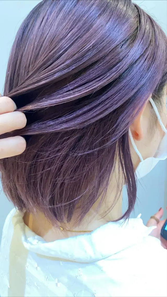 カラー ブリーチ 大人可愛い♡コテ巻き パーマ🌼杉田 萌恵のヘアスタイル
