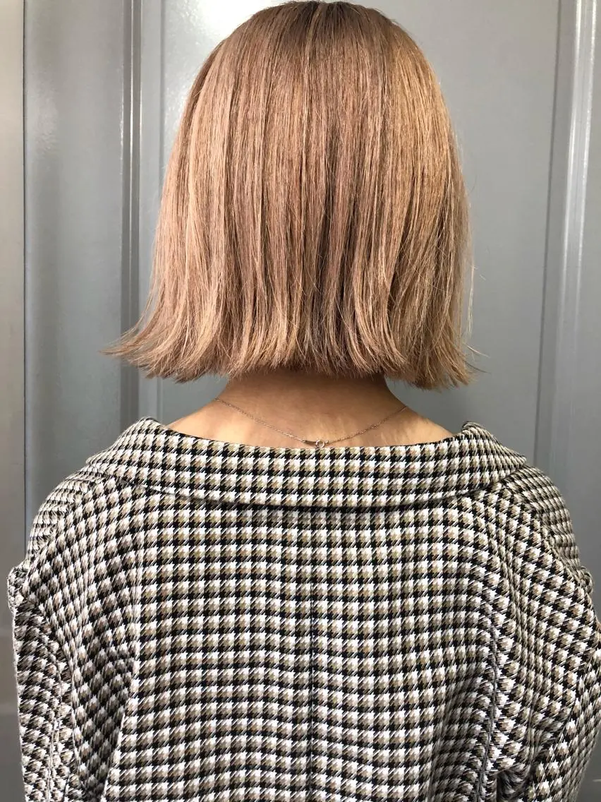 ミディアム カラー ベージュカラー オレンジ Pia ツボイ ケイタのヘアスタイル