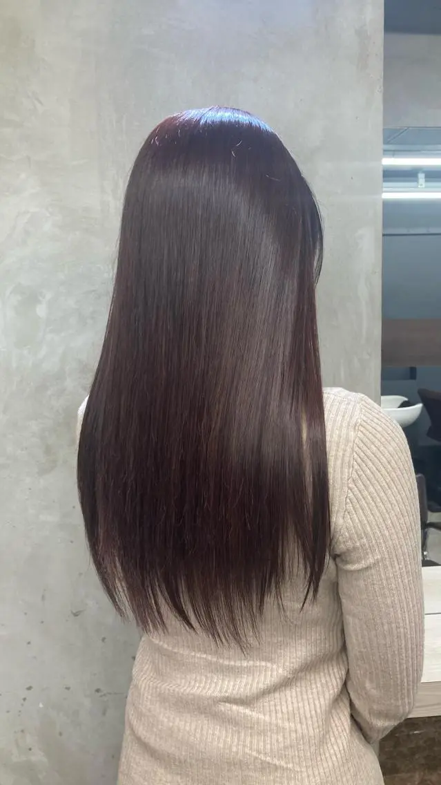 ロング カラー ピンクカラー カット 縮毛矯正 トリートメント ブリーチ&似合せボブ 田中寛十のヘアスタイル