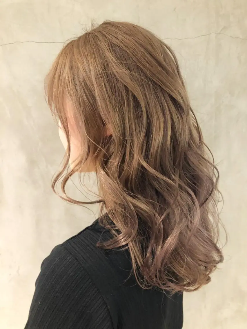 セミロング カラー パーマ ヘアアレンジ ベージュカラー ITbyALBUM 中野店のヘアスタイル
