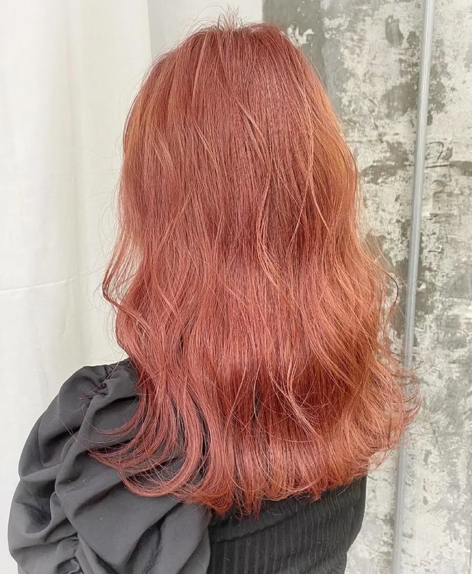 ロング カラー ヘアアレンジ カシス オレンジ ヘアセット🎀パーマ Tsubasaのヘアスタイル