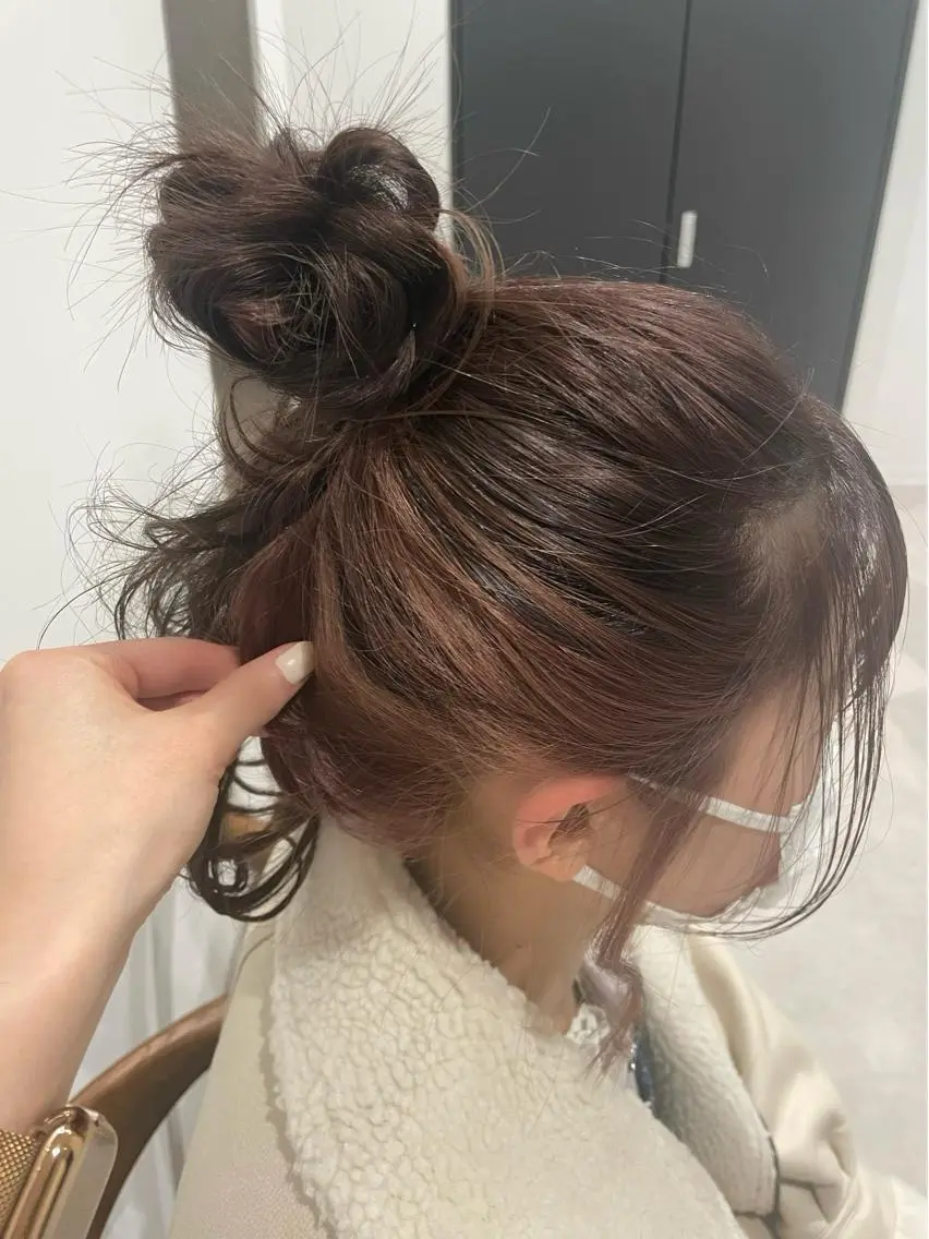 セミロング カット ヘアカラー トリートメント minatsu 東京の技術を京都でのヘアスタイル
