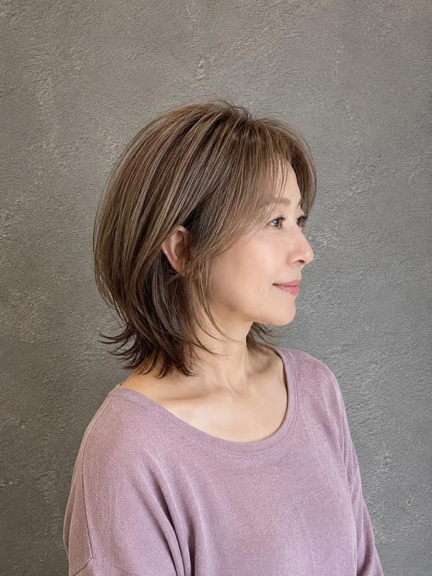 ミディアム 川畑 理花のヘアスタイル