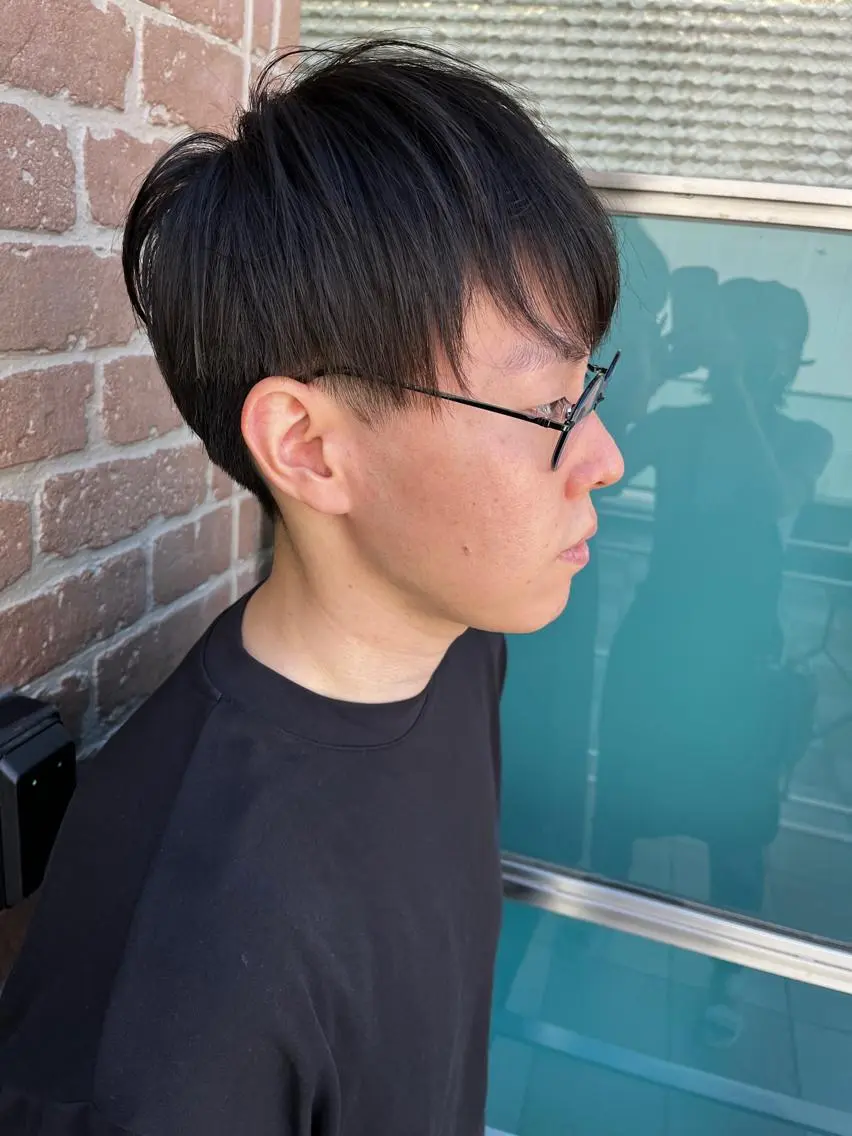 ショート メンズ メンズパーマ ケアカラー ピンクブラウン 外国人風カラー ショートヘア 久木原 ゆりのヘアスタイル