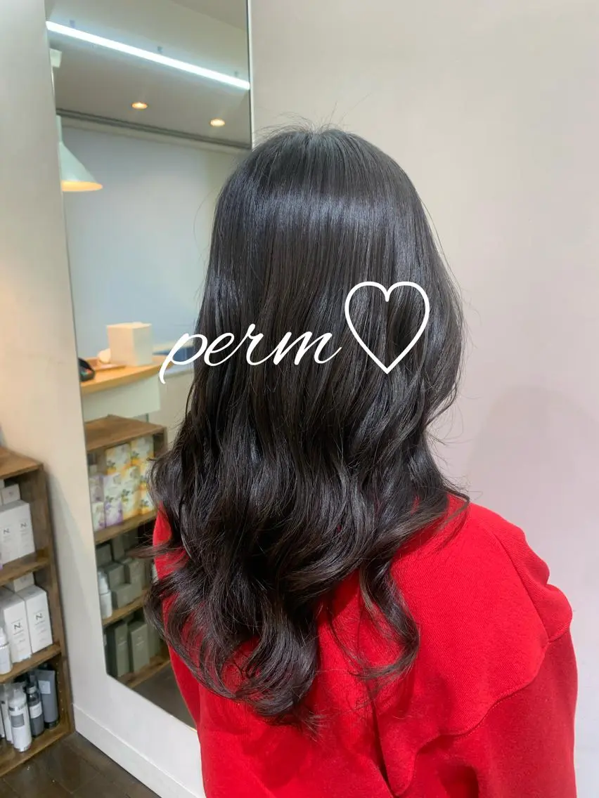 ロング パーマ デジタルパーマ🫧 韓国風ヘア🫧サクラのヘアスタイル