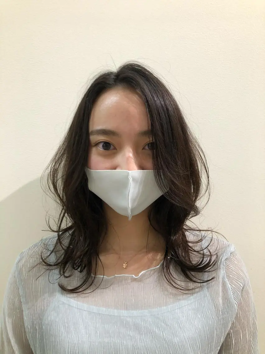 ミディアム カラー くびれヘア レイヤー×髪質改善✨ 渋谷/佐藤侑哉のヘアスタイル
