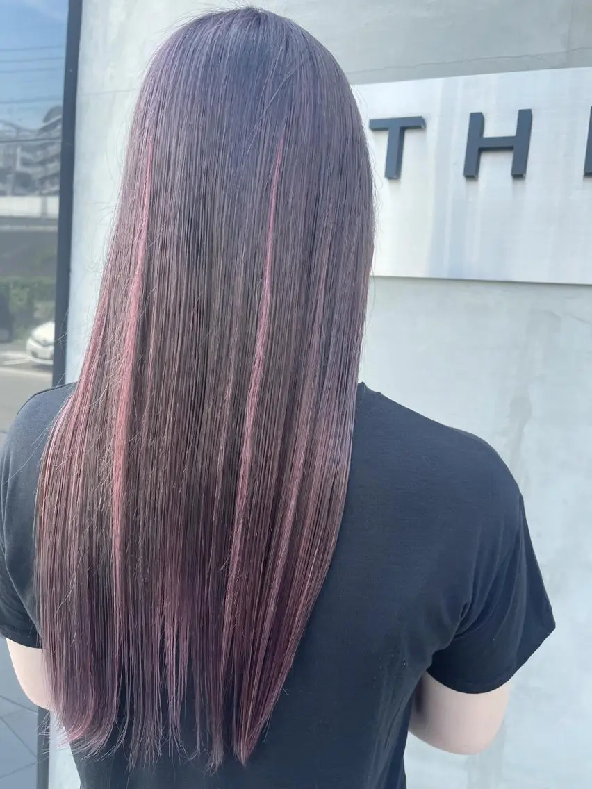 ロング カラー ラベンダーカラー ラベンダーグレー ピンクカラー ダブルカラー /まつ毛パーマ🎀のヘアスタイル