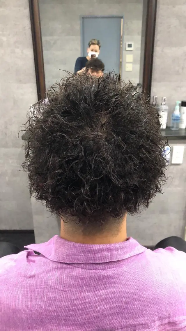 ミディアム パーマ ヘアアレンジ メンズ カット パーマ ヘアセット 中西 将斗のヘアスタイル