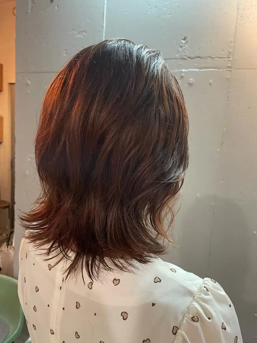 ミディアム パーマ ミディアムパーマ くびれヘア 🍀アレンジ簡単ヘア ☘️石田万里奈🍀のヘアスタイル