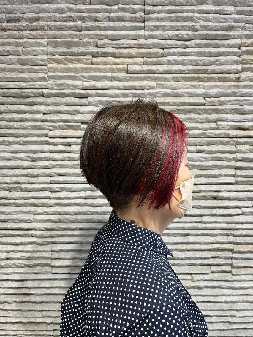 ショート カラー カット ヘアカラー メンズカット デザインカラーのヘアスタイル