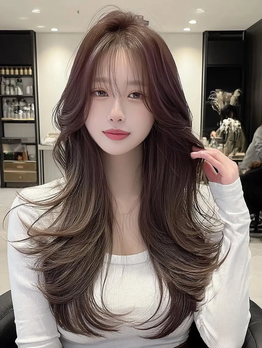 セミロング 顔周りカット 髪質改善 韓国風ヘア レイヤーカット カット ヘアカラー 髪質改善/メンズ👑 ネイリスト水町幸基のヘアスタイル