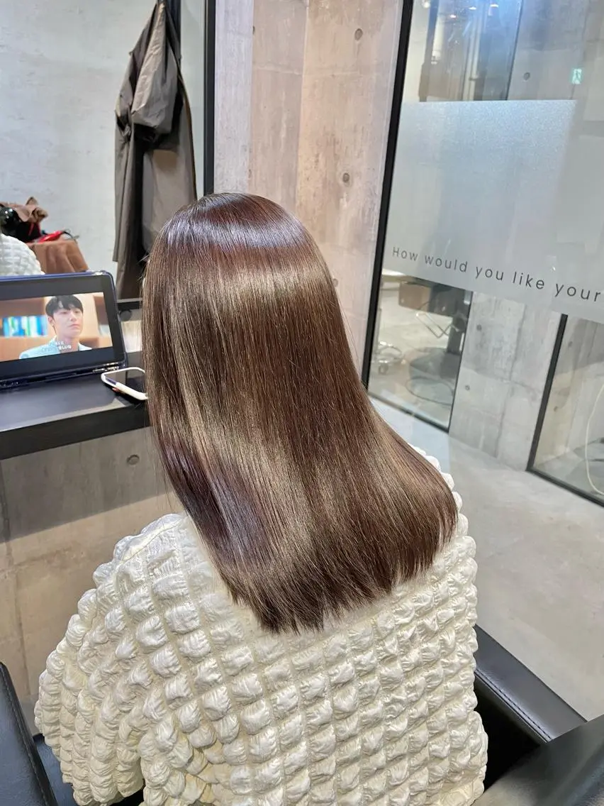 セミロング カラー カット ヘアカラー トリートメント 👑髪質改善カラー 中垣斗希のヘアスタイル