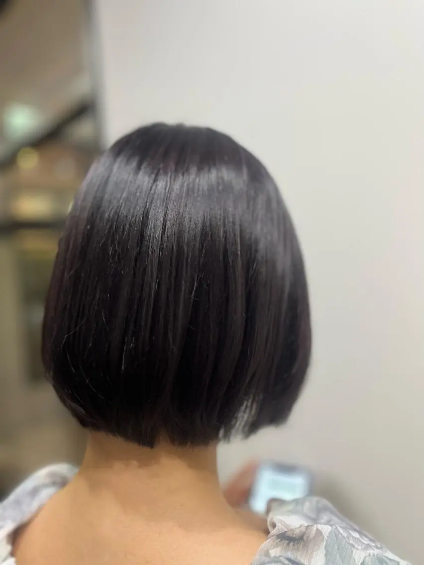 ショート カラー 黒髪 パープルカラー パープルブラック 🫧ぷる艶カラー🫧 Yuubi🦩のヘアスタイル