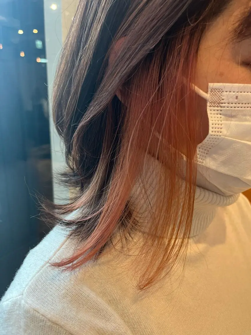 ミディアム カラー ヘアカラー&縮毛矯正 STAR☆RIVERのヘアスタイル