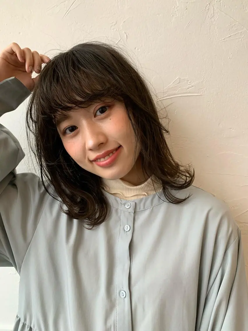 セミロング カラー 藤原 陽一郎のヘアスタイル