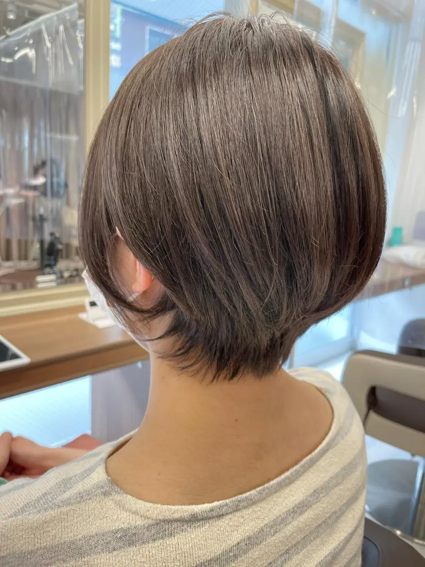 ショート カラー くびれヘア ショートヘア ヘアカラー 店長福島成美/髪質 改善縮毛矯正/カラーのヘアスタイル