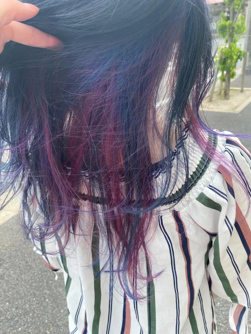 セミロング カラー ヘアカラー ハイトーンカラー🌈 メンズパーマ鈴木康平のヘアスタイル