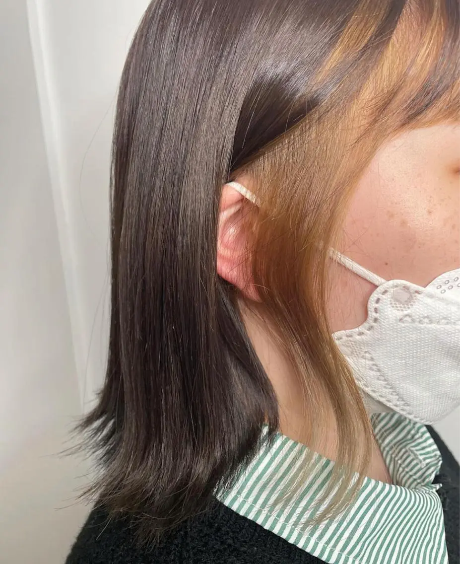 ミディアム カラー ベージュカラー ナチュラルカラー 児玉優香のヘアスタイル