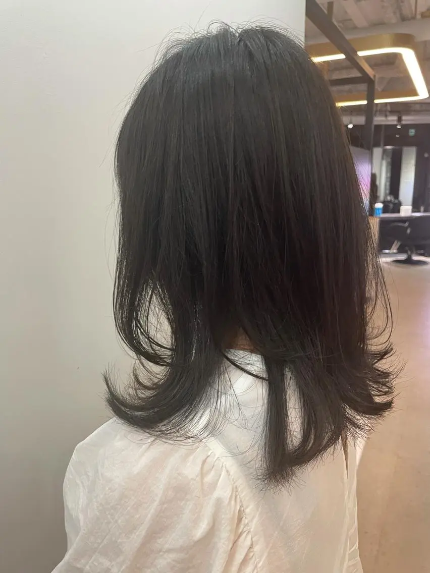 セミロング カラー レイヤーカット ショート/脱白髪染め ☆宇﨑悠実のヘアスタイル
