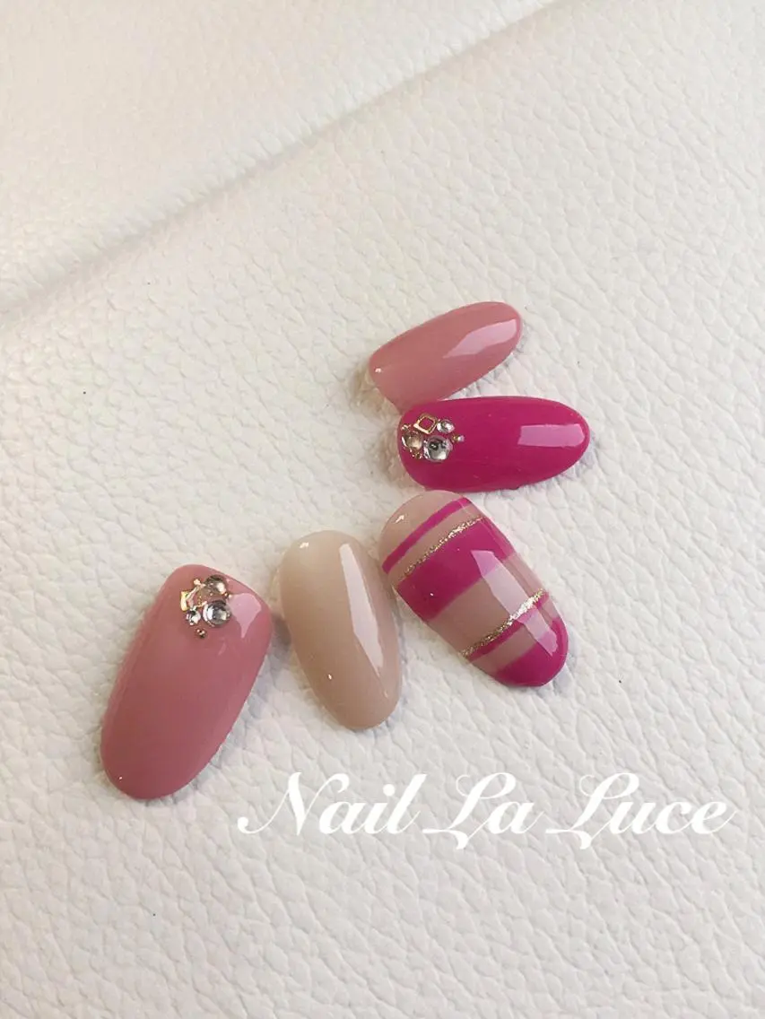 ネイル ボーダー カジュアル その他(ネイル) Nail La Luceのネイルデザイン