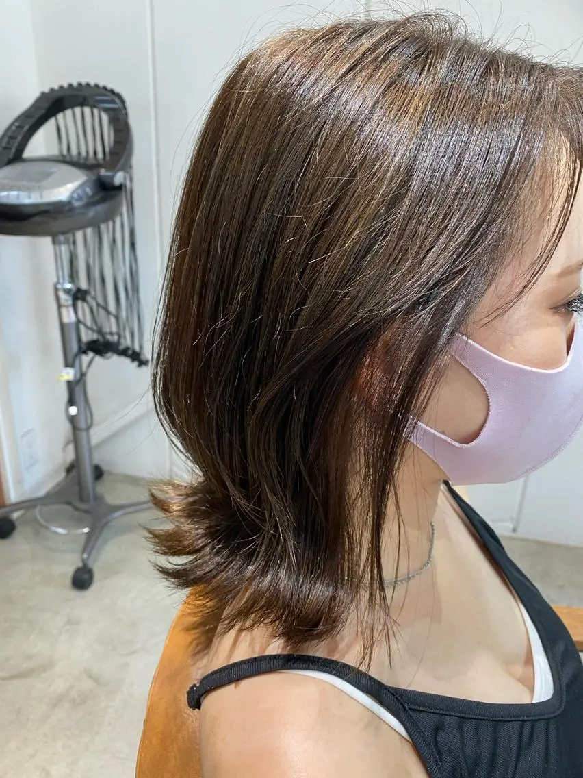 ミディアム カラー 似合わせレイヤー 阿波座/ふじむらのヘアスタイル