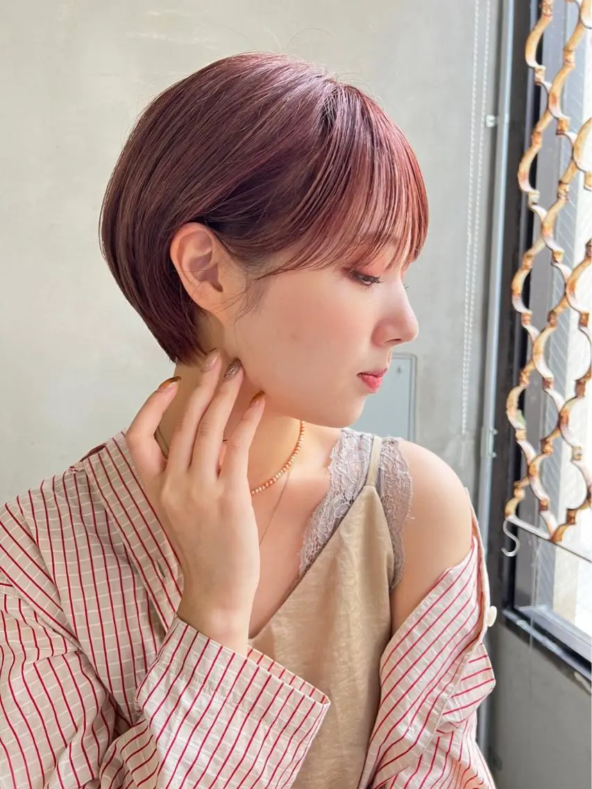 ショート 顔まわりレイヤー 韓国風ヘア レイヤーカット ローレイヤー 縮毛矯正 【必ず似合わせます】 川口航平のヘアスタイル