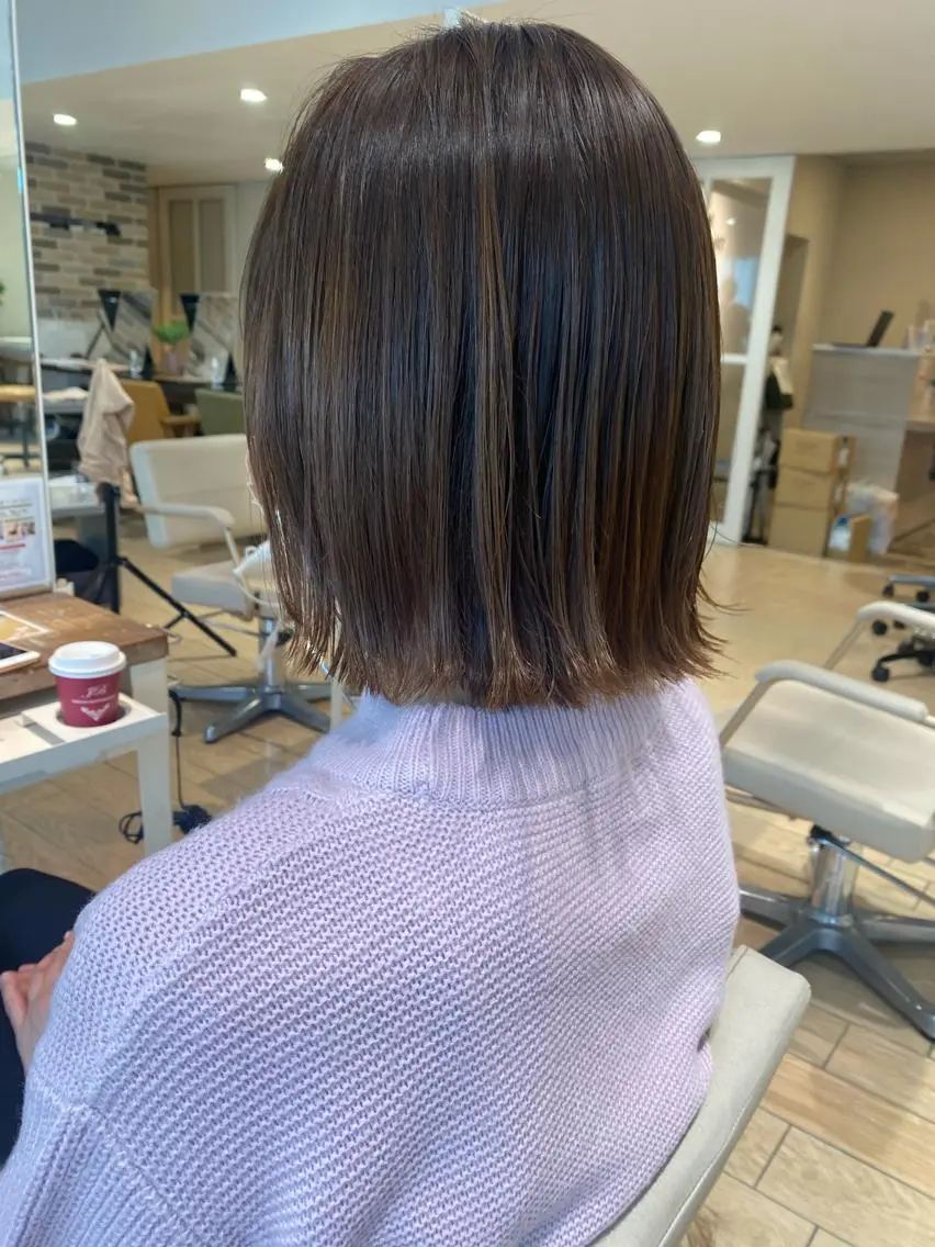 ショート 切りっぱなしボブ ボブ 顔周り/くびれヘア 韓国ヘア💕風間るなのヘアスタイル