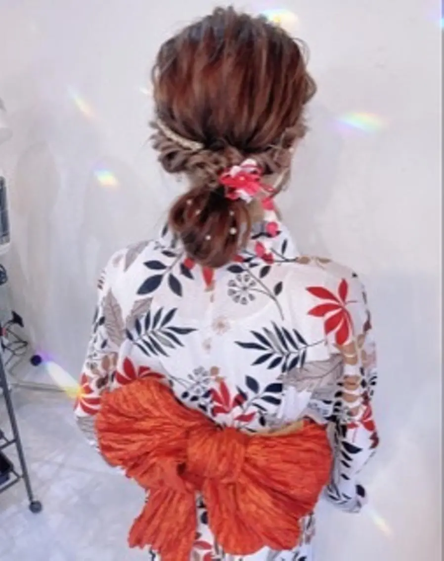 ヘアアレンジ ロング カラー 最高級シールエクステ 💜Fave/あかねのヘアスタイル