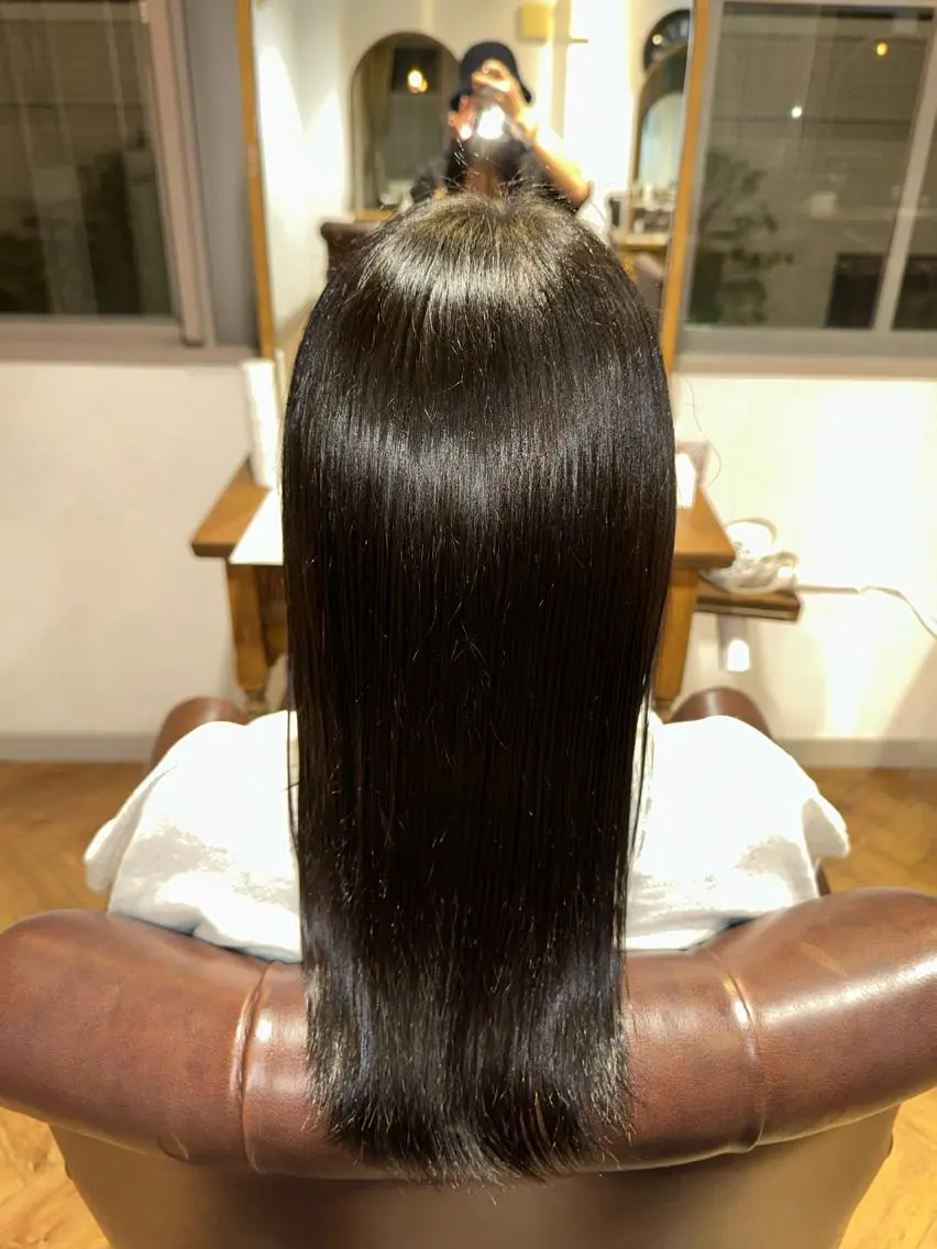 ロング カラー 黒髪 ブルーカラー ブルーブラック 馬渕 拓海のヘアスタイル