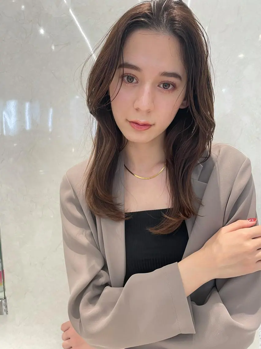ロング カラー くびれヘア 韓国風ヘア レイヤーカット🎀 kanaのヘアスタイル