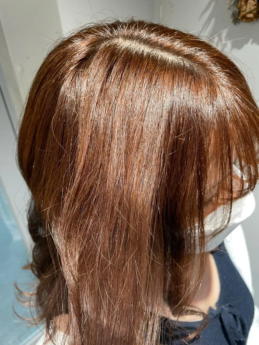 カラー オレンジ ミルクティーベージュ ブリーチ🖤サヤカのヘアスタイル