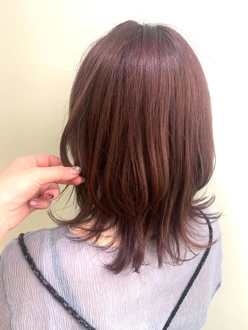 セミロング カラー ブリーチ 透明感カラー ブリーチなしカラー パープルカラー ✨カラー支持No.1 🧸ワキ カナコ🧸のヘアスタイル