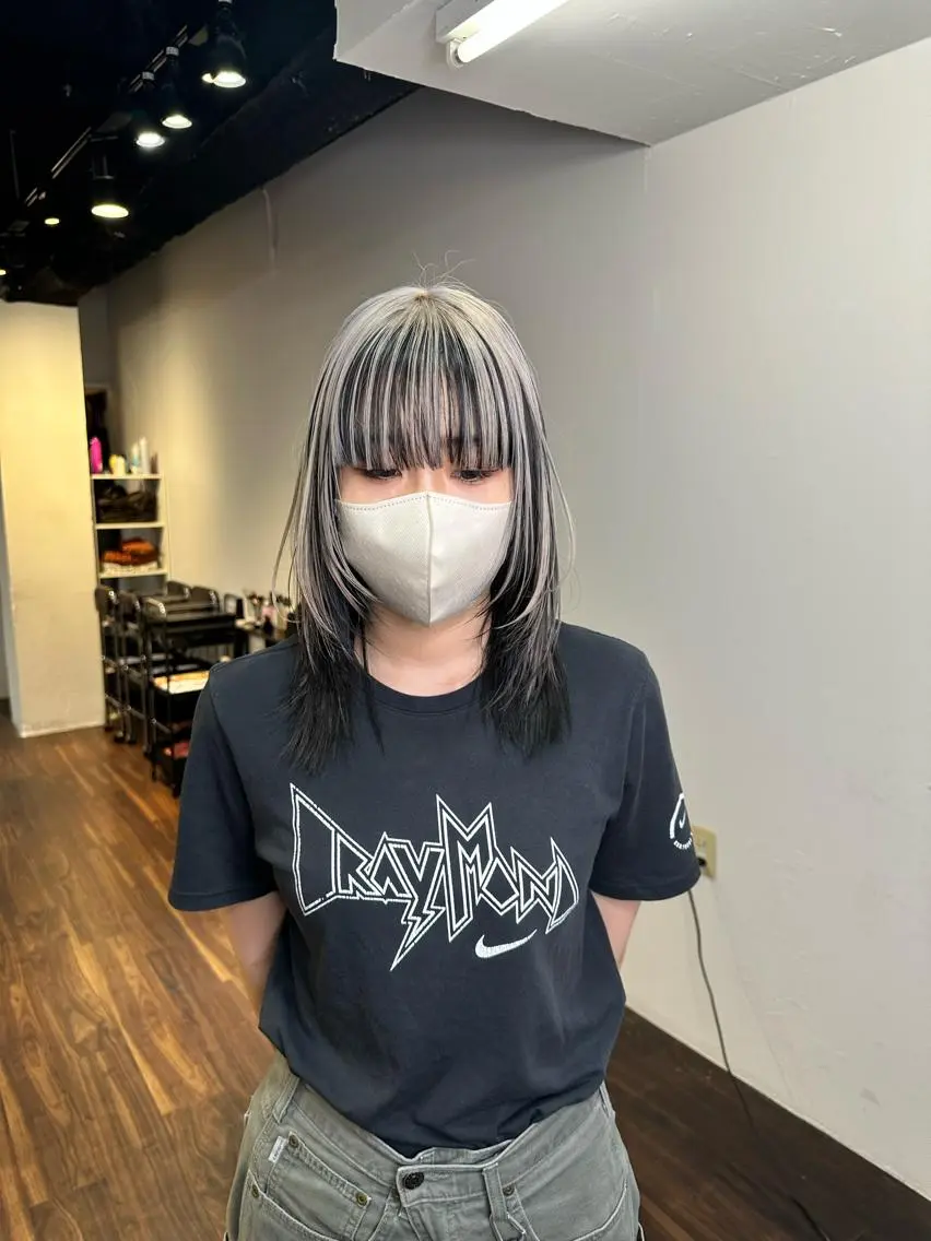 ミディアム カラー アディクシーカラー ブリーチ ケアブリーチ デザインカラー ハイトーンカラー ワンホンヘア ケラチン/Kaitoのヘアスタイル