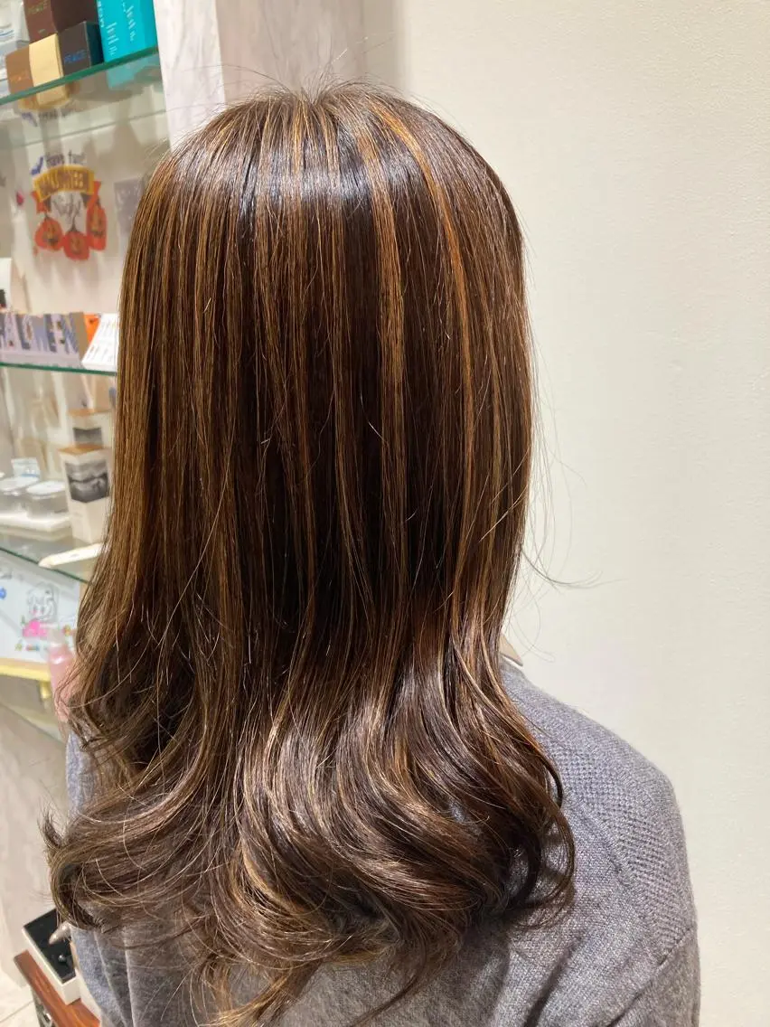 ロング ハイライト 落合孝臣/新潟駅南 /髪質改善のヘアスタイル