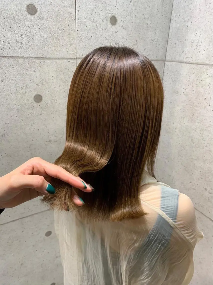 ミディアム カラー 髪質改善 トリートメント 韓国パーマ 美容師 和田爽良のヘアスタイル
