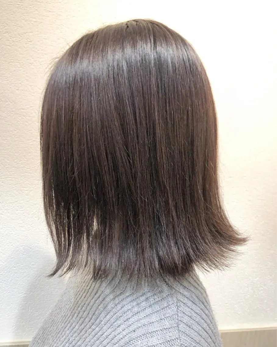 ミディアム カラー アッシュ パープルカラー パープルアッシュ 谷口ゆめ/縮毛矯正/ 大人女子/眉ワックスのヘアスタイル