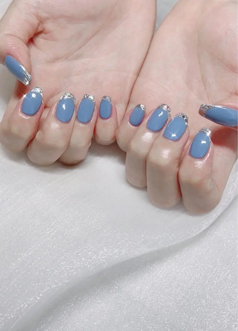 ネイル オーロラネイル フットネイル フレンチネイル ジェルネイル 韓国ネイル ハンドネイル ハンドケア 【ENサロン】 Rei🎀Nailのネイルデザイン