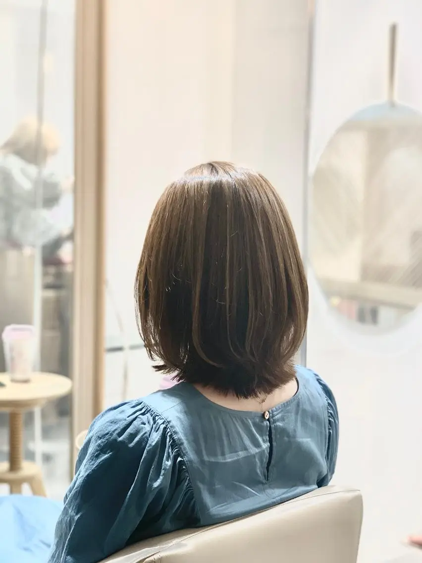 ミディアム カラー 透明感カラー ハイライトカラー ハイライト カット ヘアカラー トリートメント 山内 瑞穂のヘアスタイル
