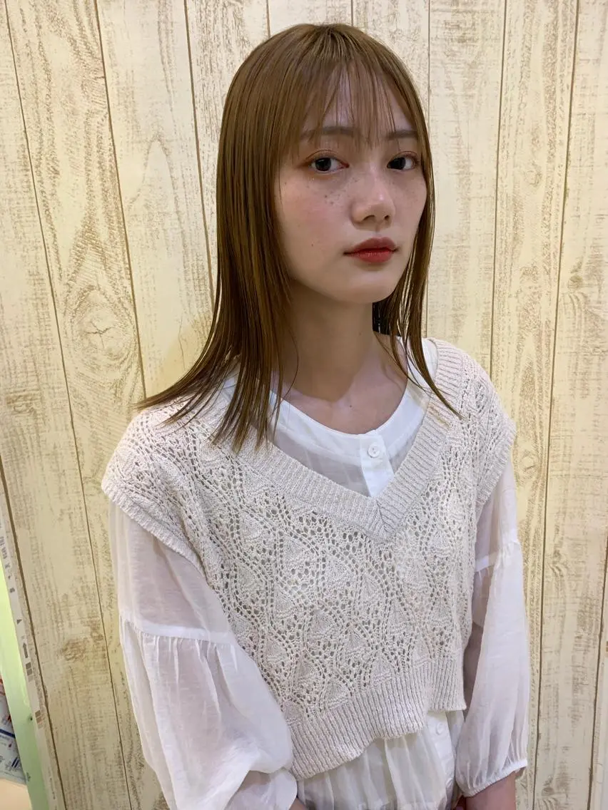 セミロング カラー カット トータルビューティー K:R鶴川のヘアスタイル