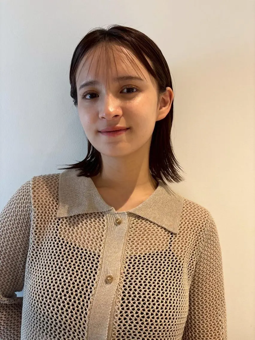 ミディアム カラー パーマ ショートボブ ミディアムパーマ アディクシーカラー ブリーチ ケアブリーチ ヘアカラー CEINE PATHのヘアスタイル