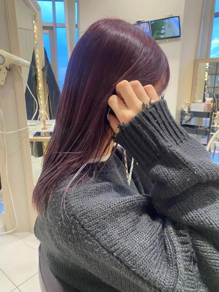 セミロング カラー ヘアカラー トリートメント riho/レイヤー/ ハイトーン/ブリーチのヘアスタイル