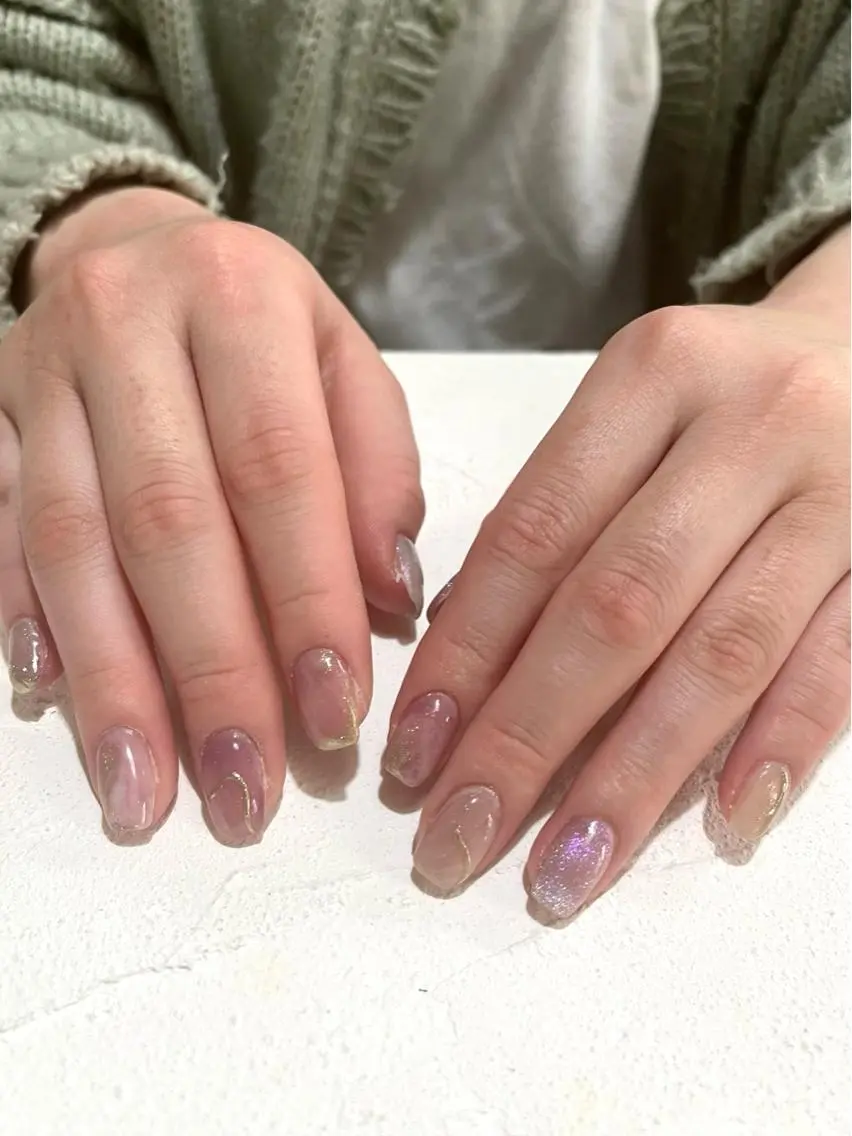 ネイル 氷ネイル・うるうるネイル 春ネイル felice nailのネイルデザイン
