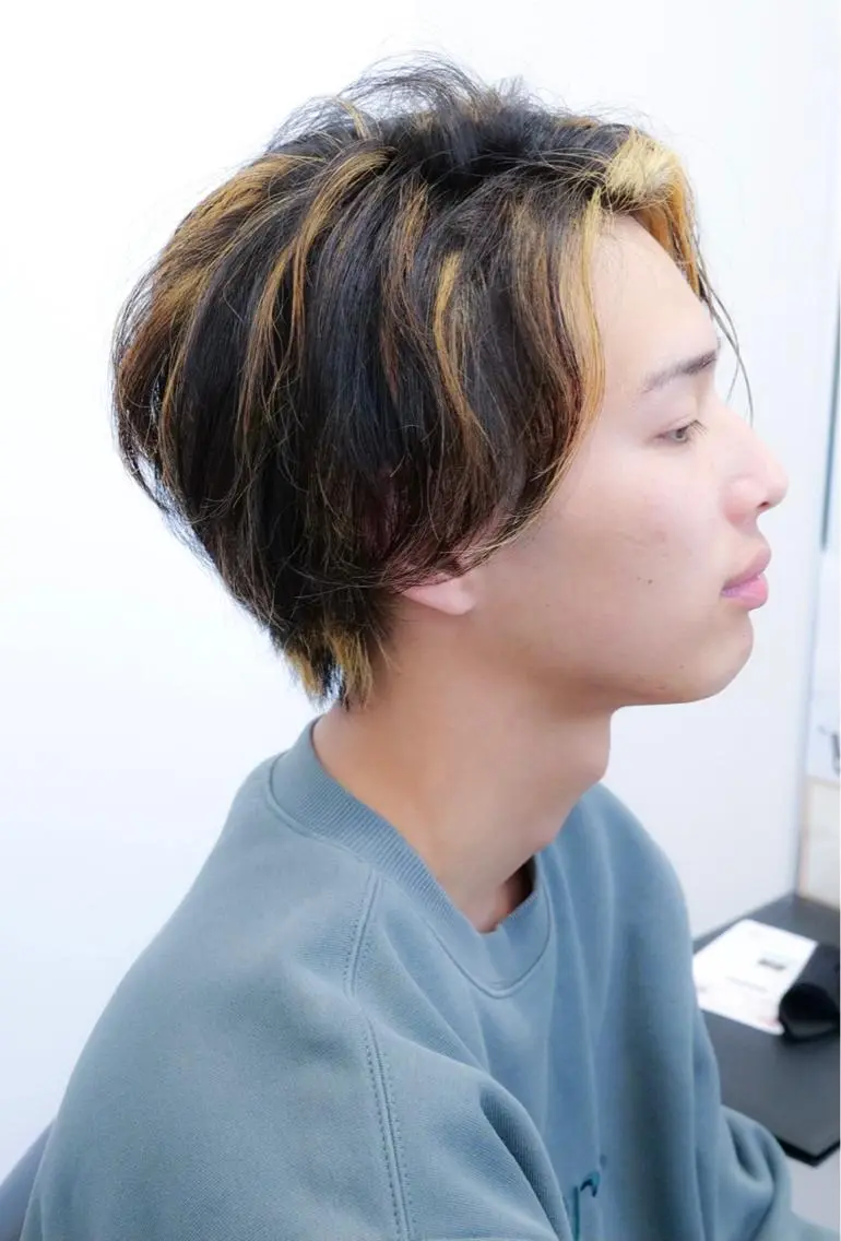 カラー メンズ ミストバング フェイスフレーミング 【半個室サロン】 山本 崇仁のヘアスタイル