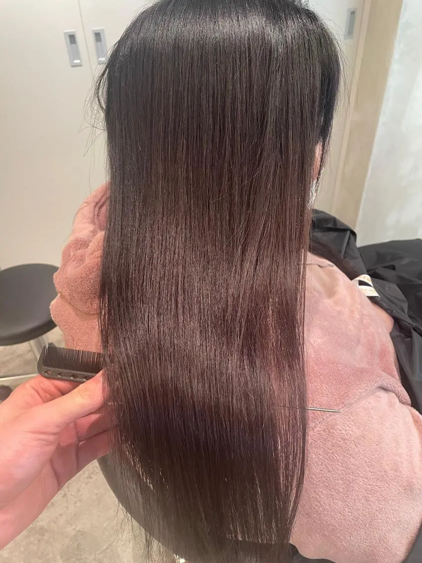 ミディアム カラー パーマ ヘアアレンジ 美髪矯正 Rioのヘアスタイル