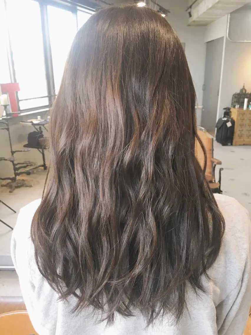 ロング カラー パーマ アッシュ 代表 中島貴志のヘアスタイル