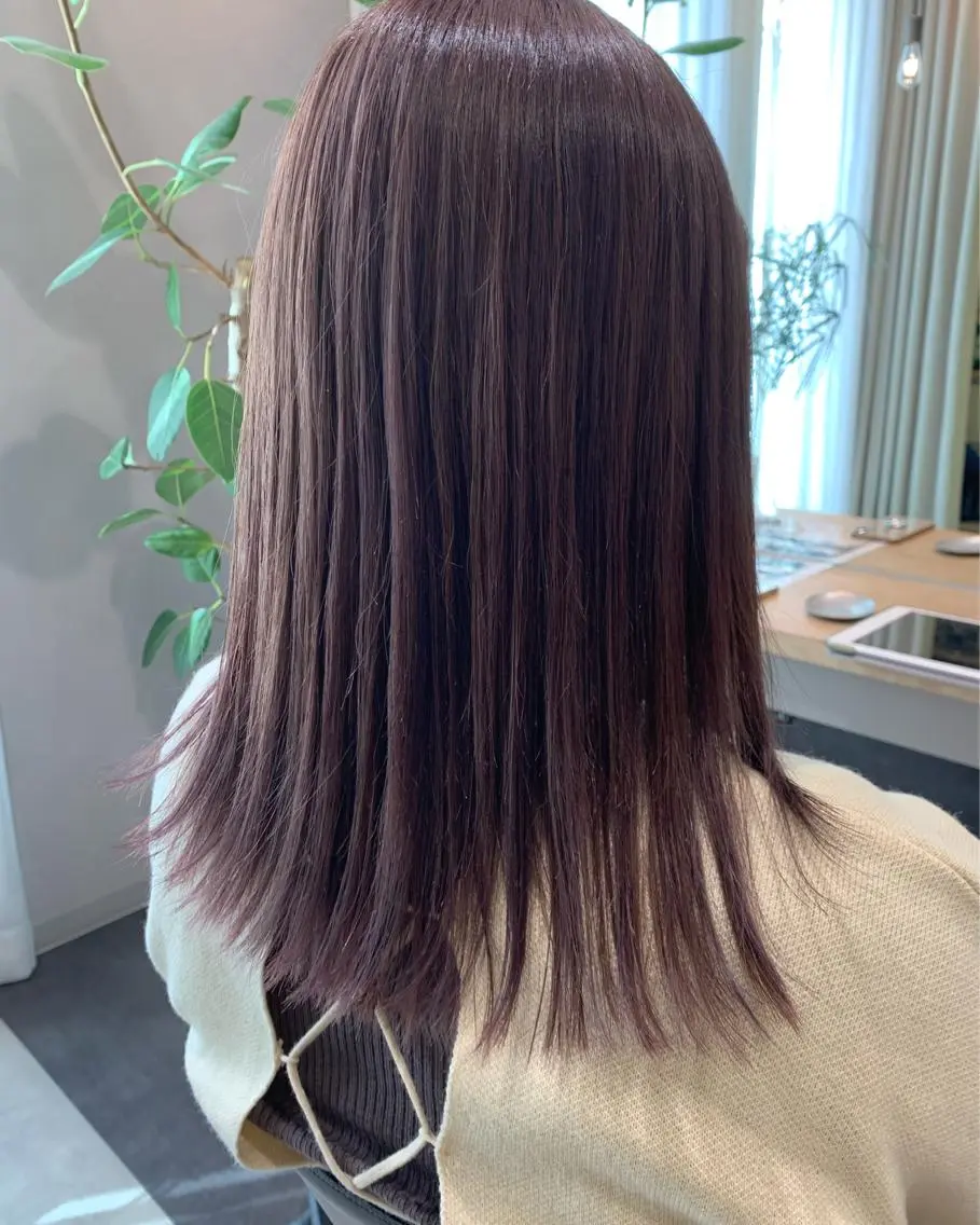 ミディアム カラー ベージュカラー ラベンダーカラー ラベンダーベージュ hubhair レイヤー/透明感のヘアスタイル