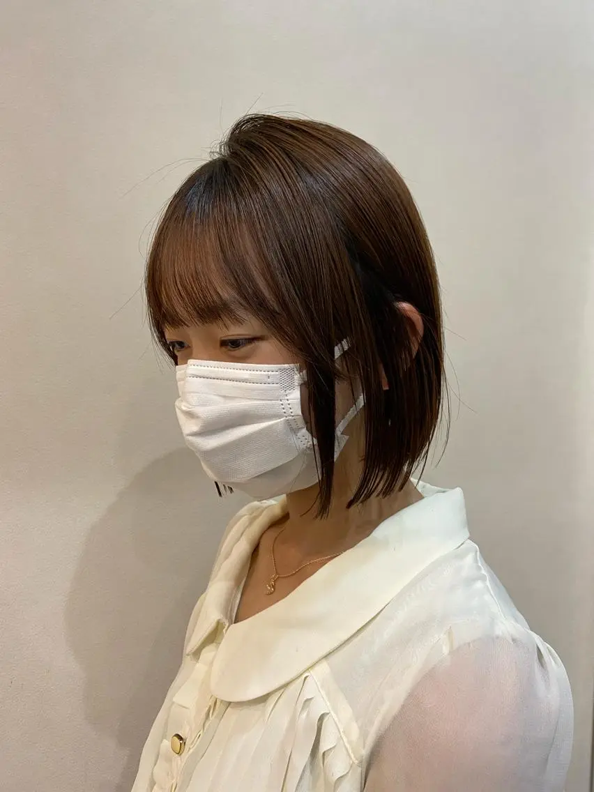 ショート カット 縮毛矯正 トリートメント ボブ/透明感カラー 🧸YUI❤️のヘアスタイル