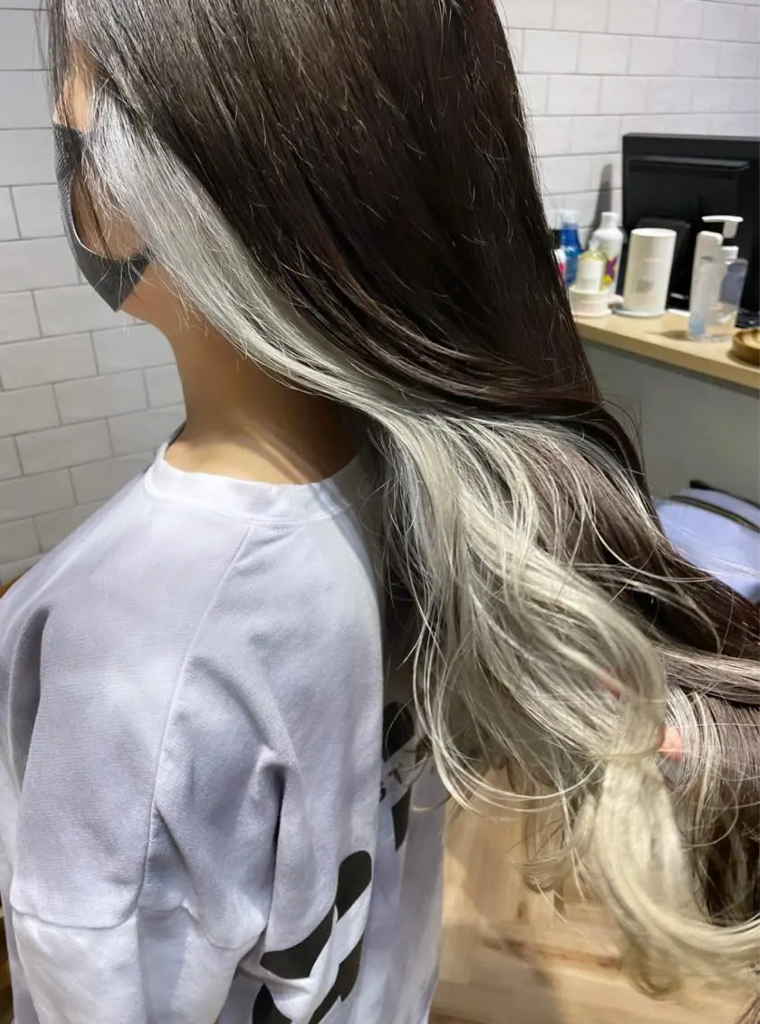 ロング カラー ヘアカラー もり まりものヘアスタイル